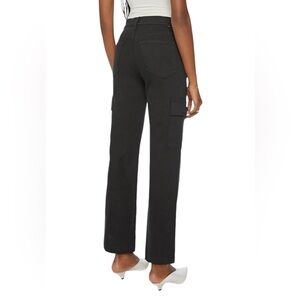 NWT Mother The Straight Up Rambler Cargo Ankle Jeans in Pitch black size 25